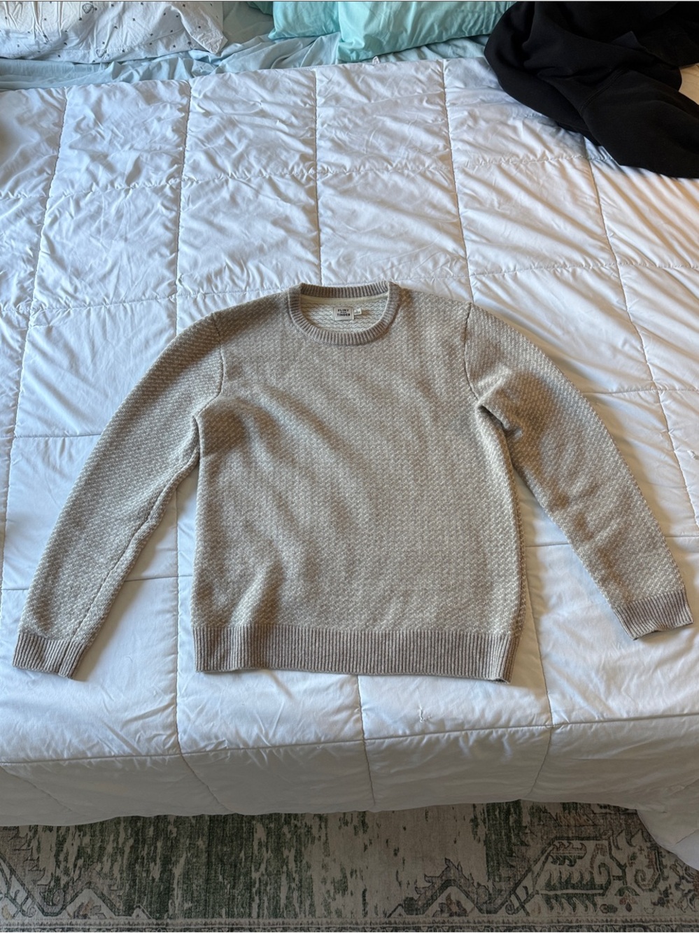Men's Neutral Beige Crewneck Sweater - Timeless Knit from flint & tinder